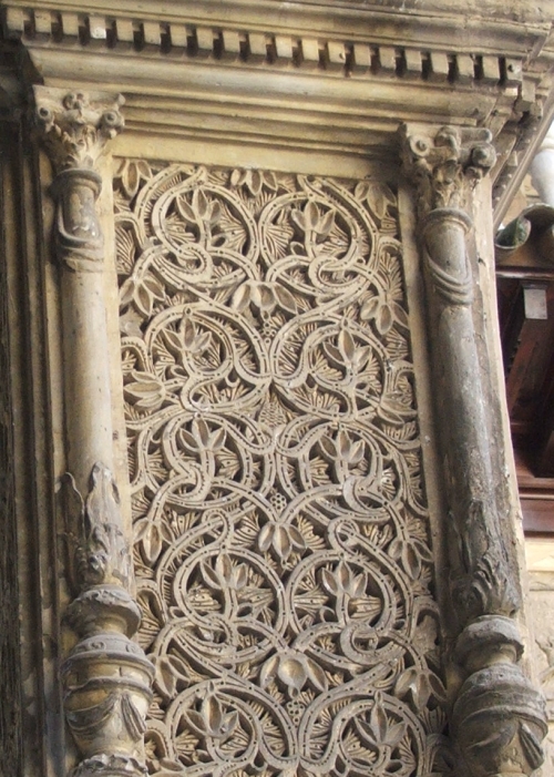 carved panel face